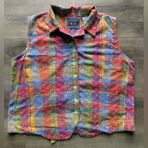 Vintage 90s multicolor vest / top size PL